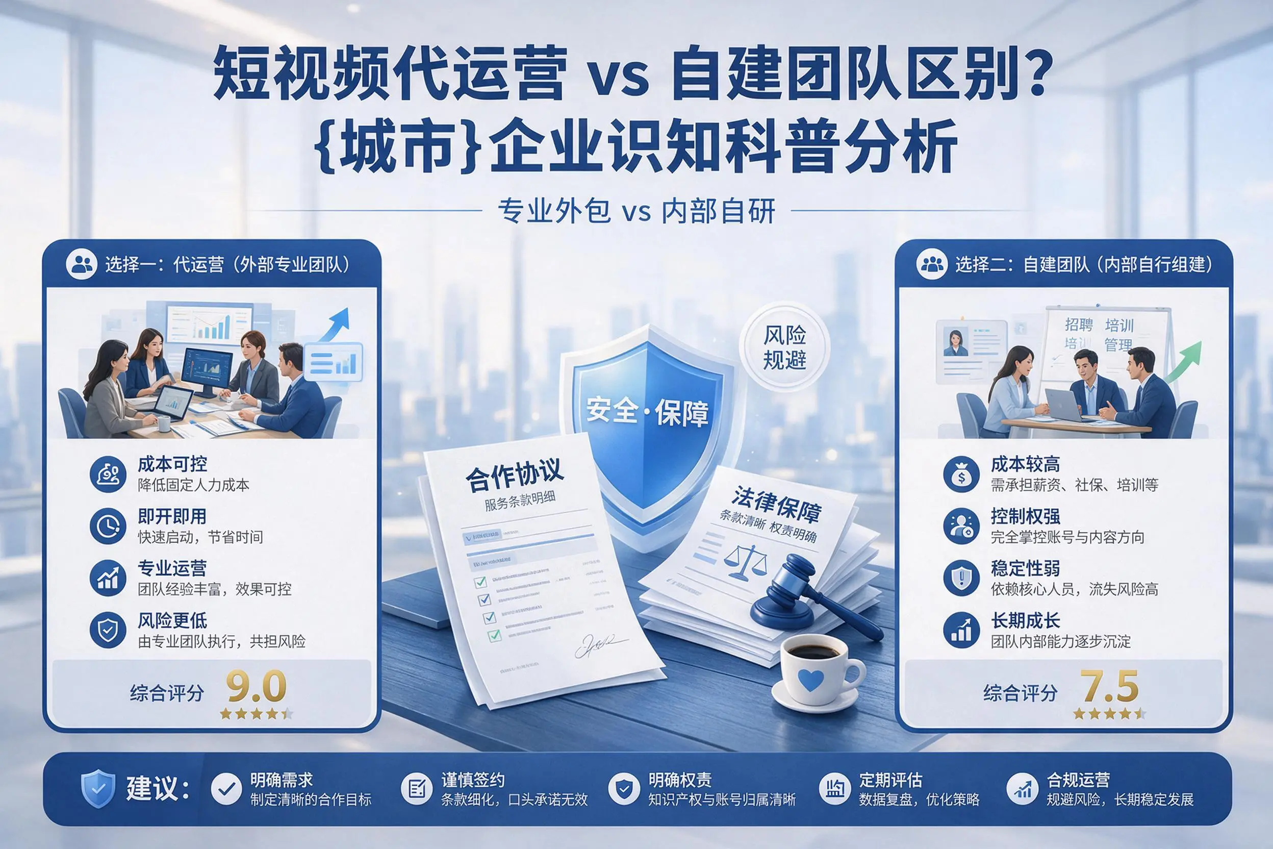 短视频代运营与自建团队区别？吕梁企业认知科普分析