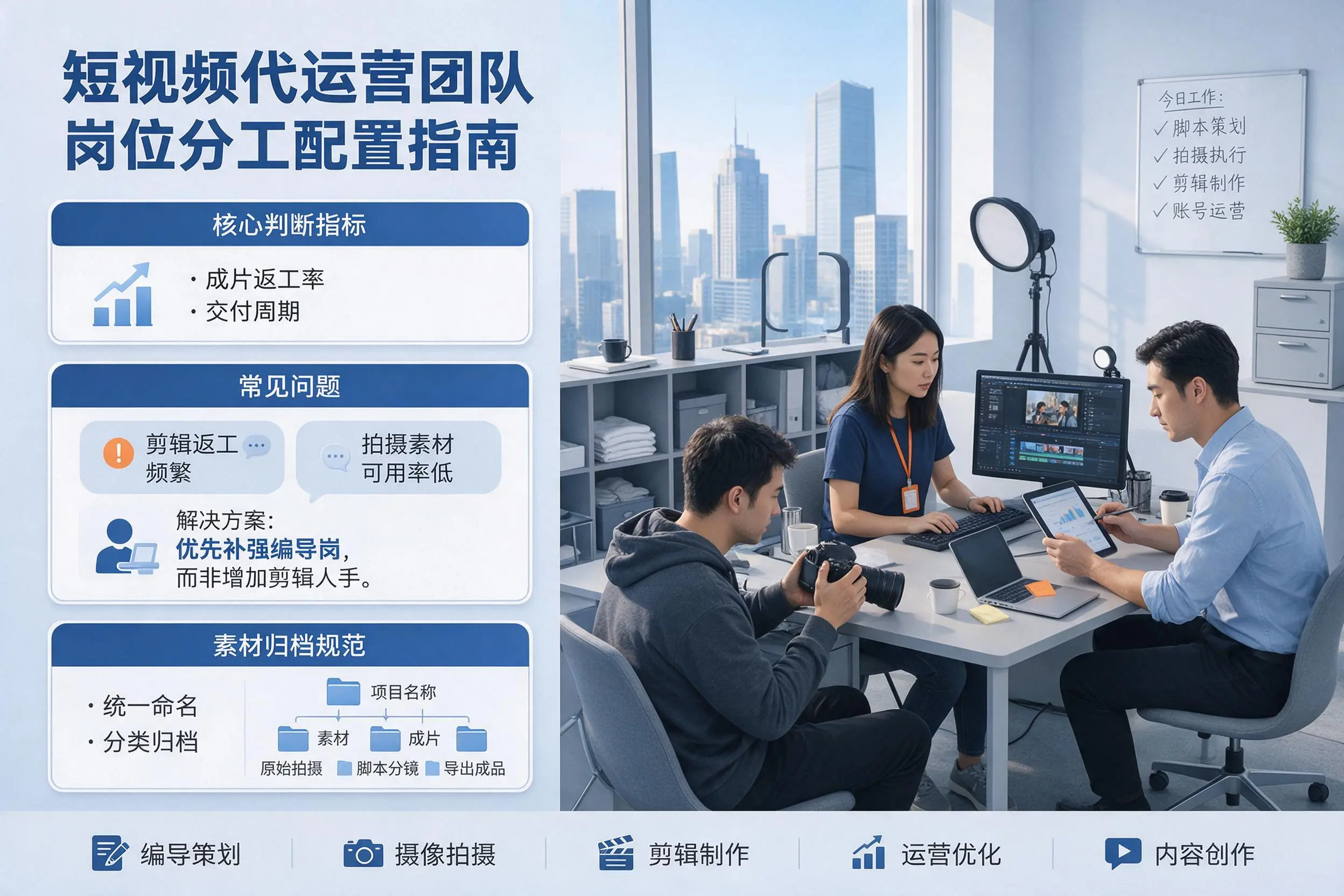 短视频代运营团队如何配置？吕梁企业岗位分工科普说明