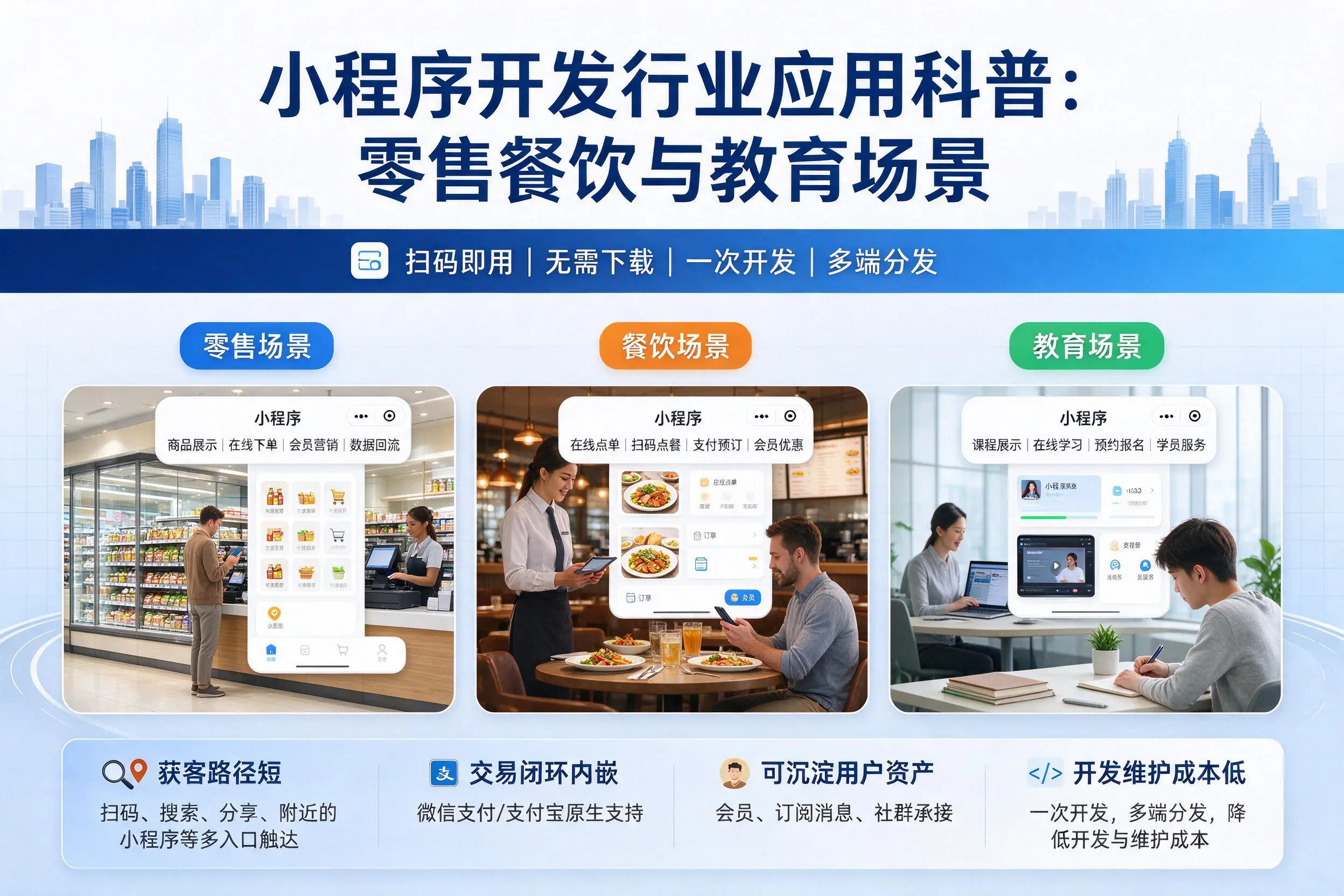 吕梁小程序开发行业应用科普:零售餐饮与教育场景