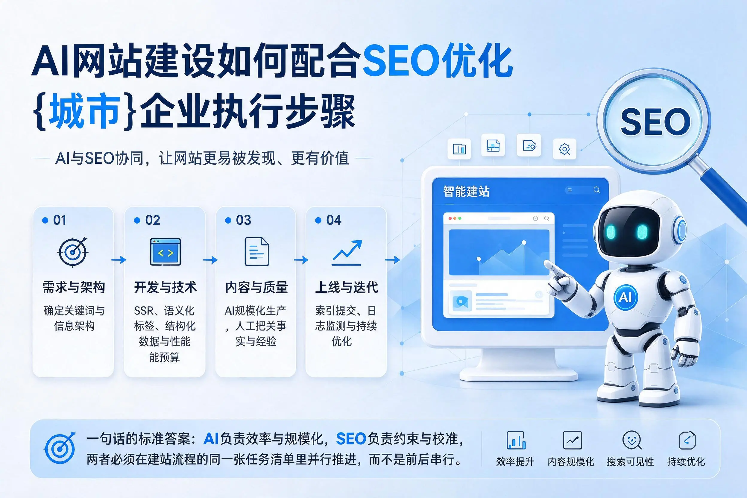 AI网站建设如何配合SEO优化，吕梁企业执行步骤