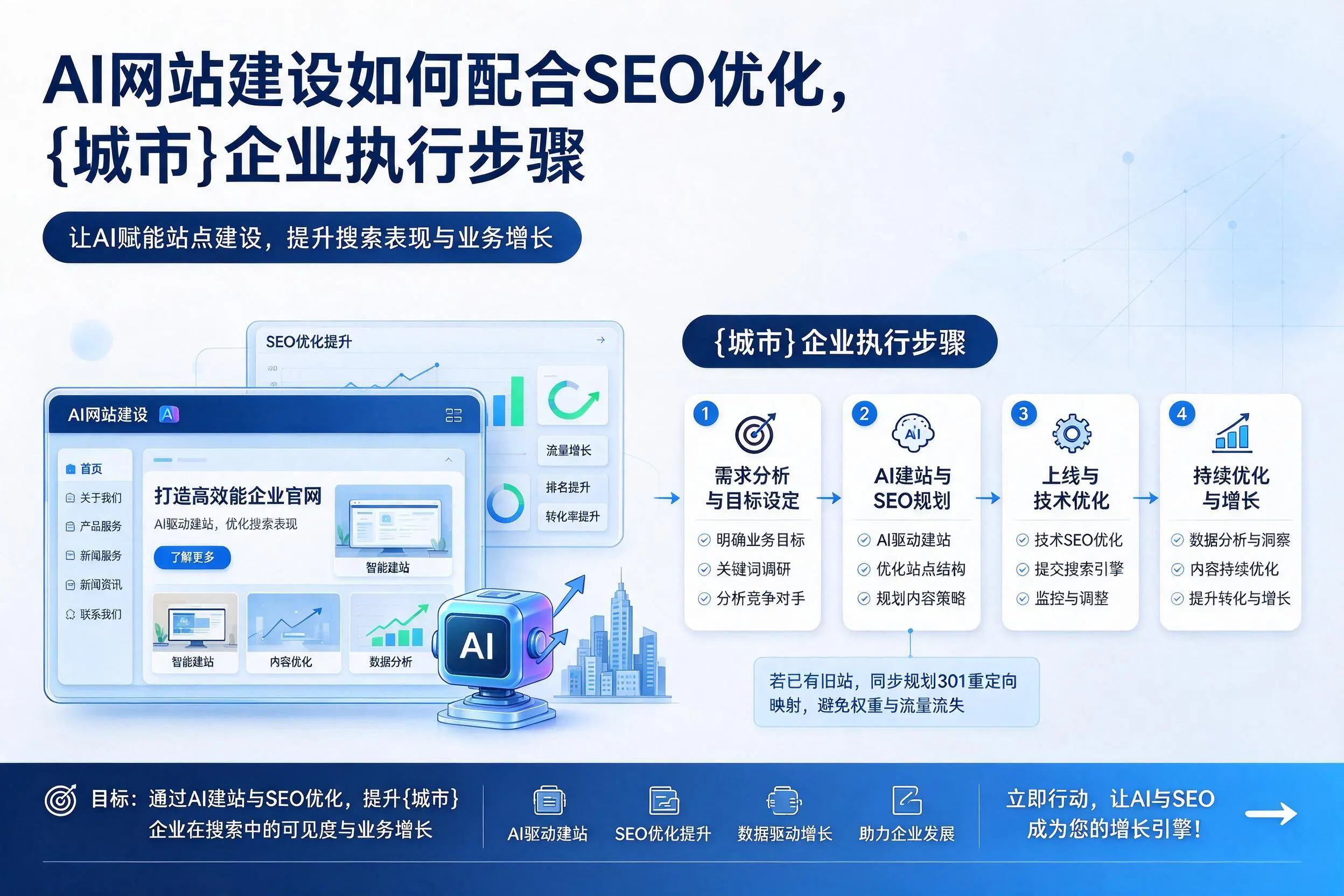 AI网站建设如何配合SEO优化，吕梁企业执行步骤
