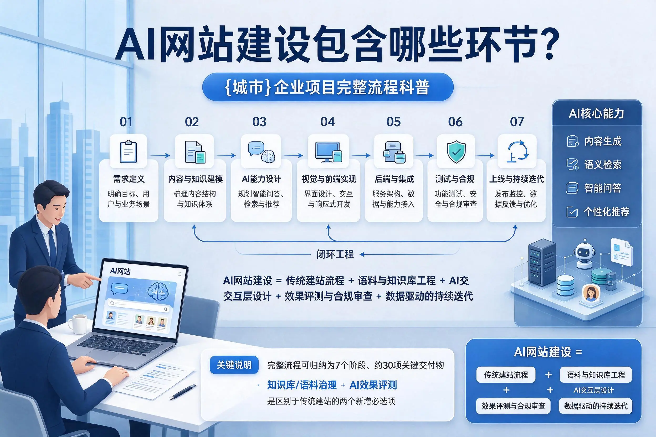 AI网站建设包含哪些环节？吕梁企业项目完整流程科普
